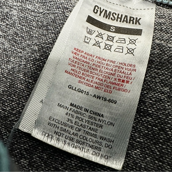 Gymshark Flex High Rise Leggings Small Gray Teal Waistband Seamless - Picture 6 of 11